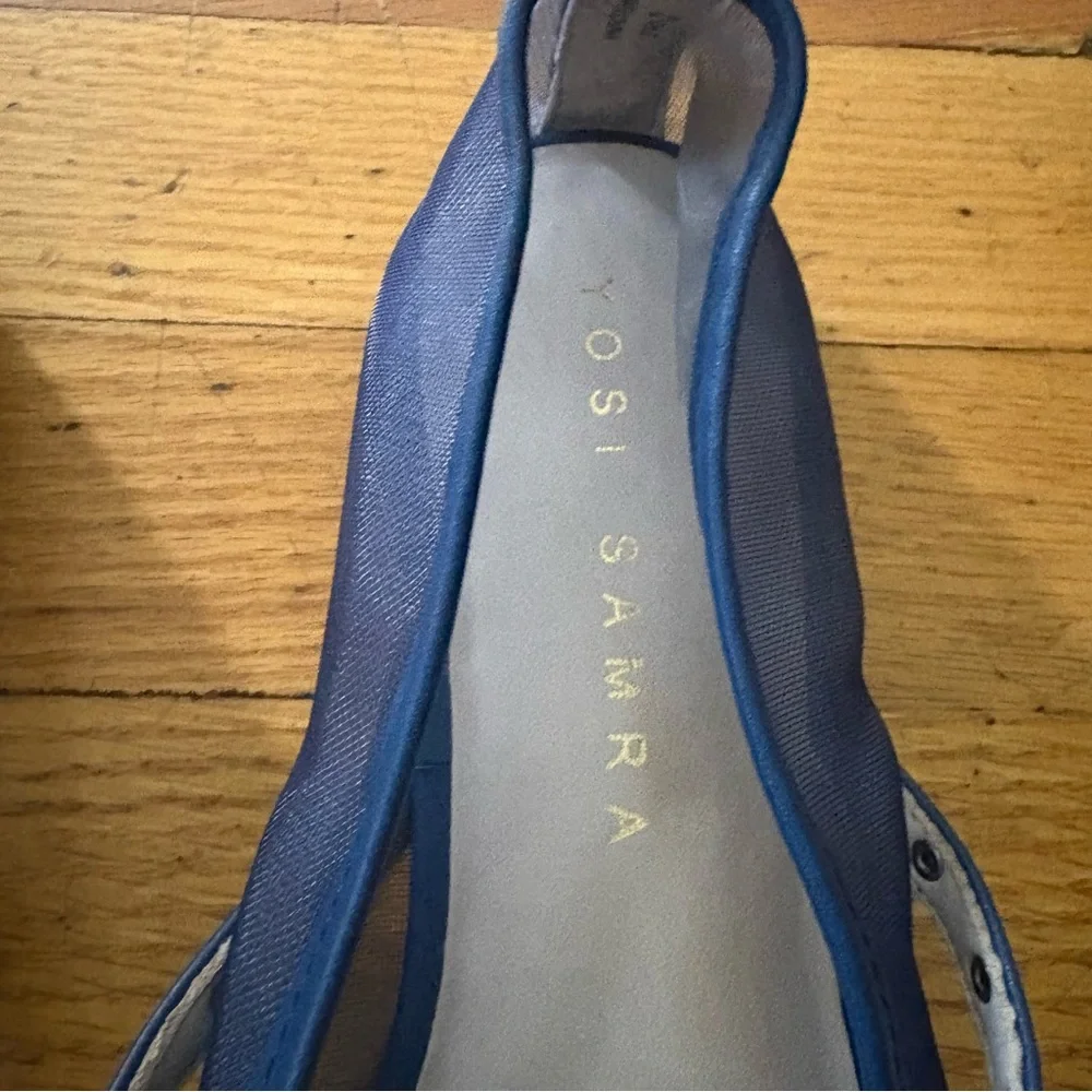 Yosi Samra Blue Mesh Ballet Flats Size 11 - Picture 2 of 6